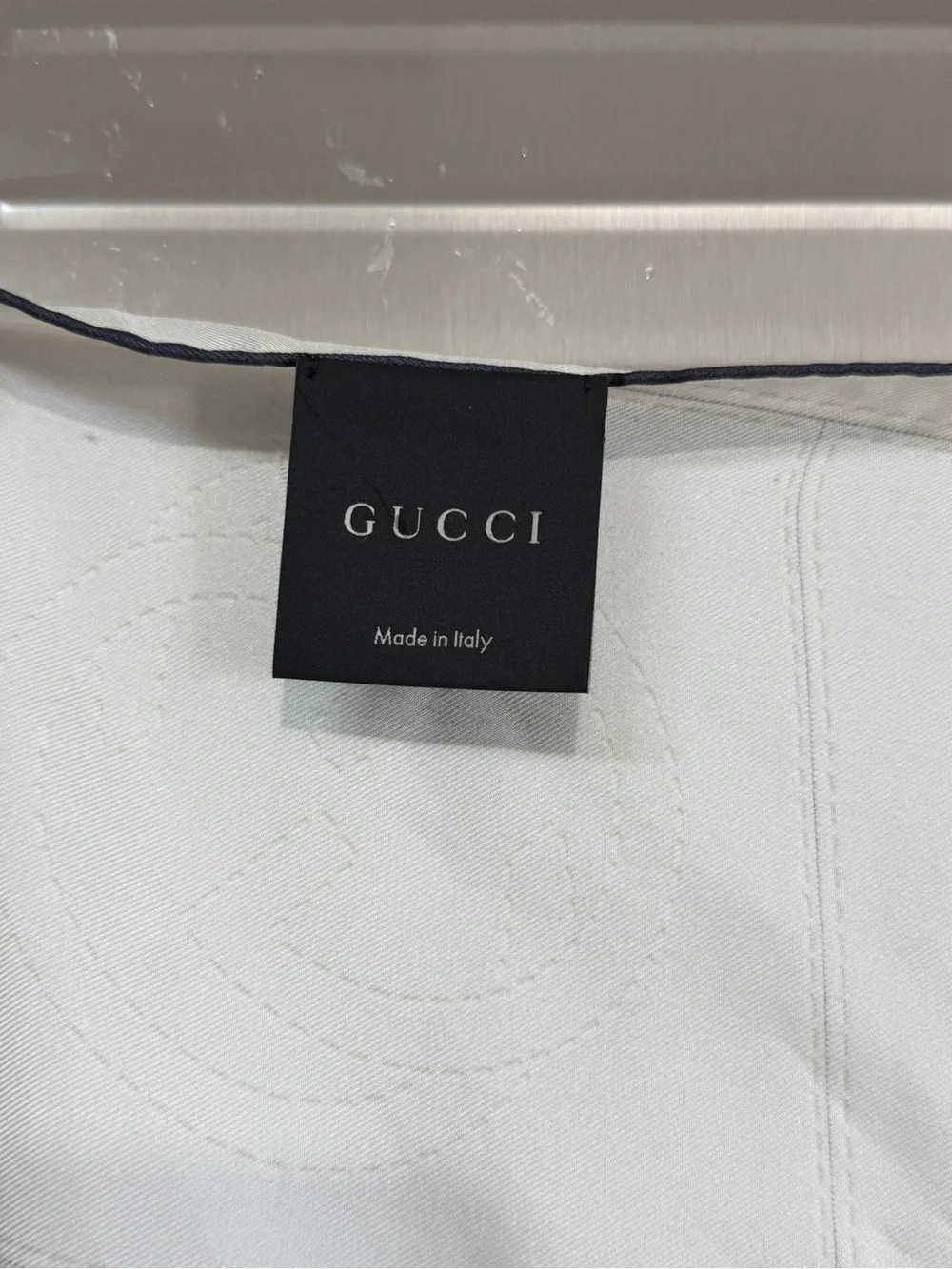 Gucci Horsebit Gucci Blue Printed Silk Square Scarf